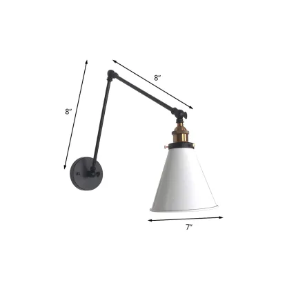 Modern Metal Tapered Swing Arm Wall Light Image - 9