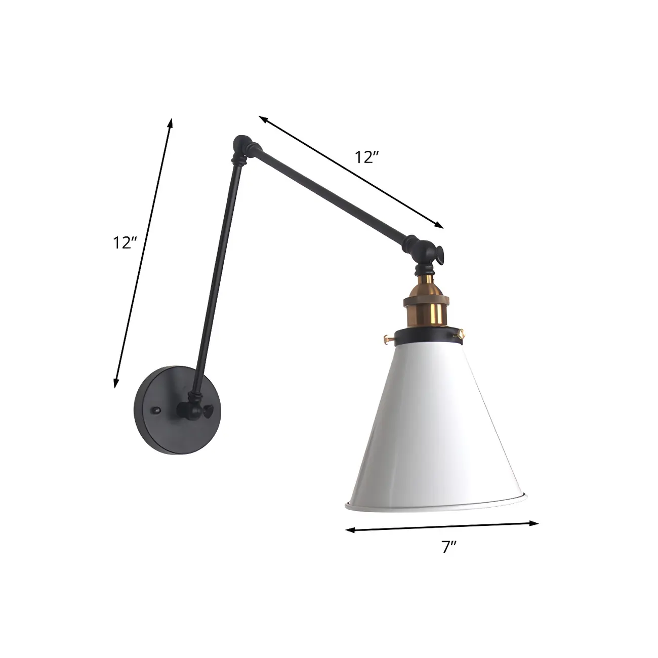 Modern Metal Tapered Swing Arm Wall Light Image - 10 | homeyfad