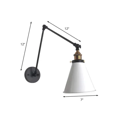 Modern Metal Tapered Swing Arm Wall Light Image - 10