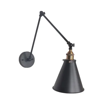 Modern Metal Tapered Swing Arm Wall Light Image - 8