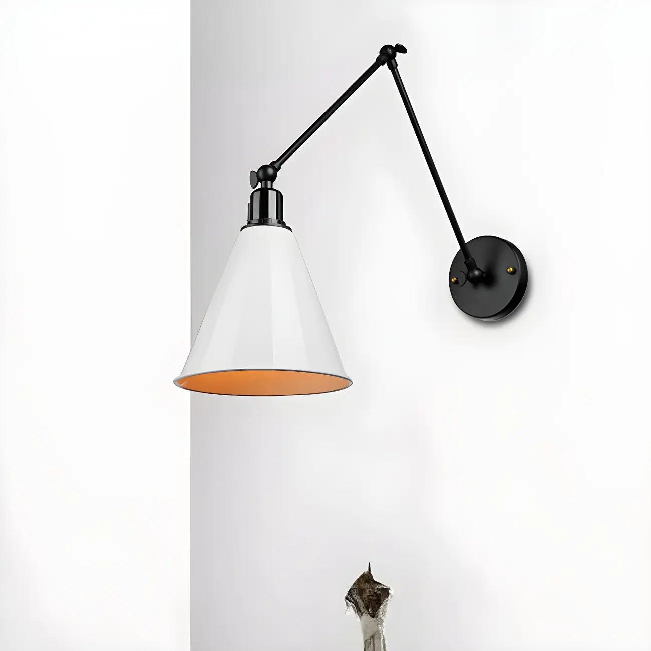 1-Light Cone Metal Swing Arm Wall Light Image - 5 | homeyfad