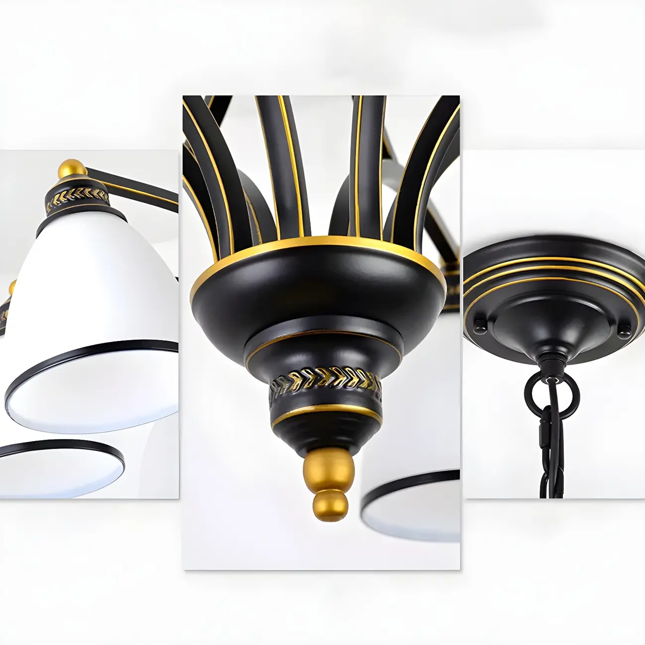 Black Glass Linear Structure Modern Chandelier | homeyfad