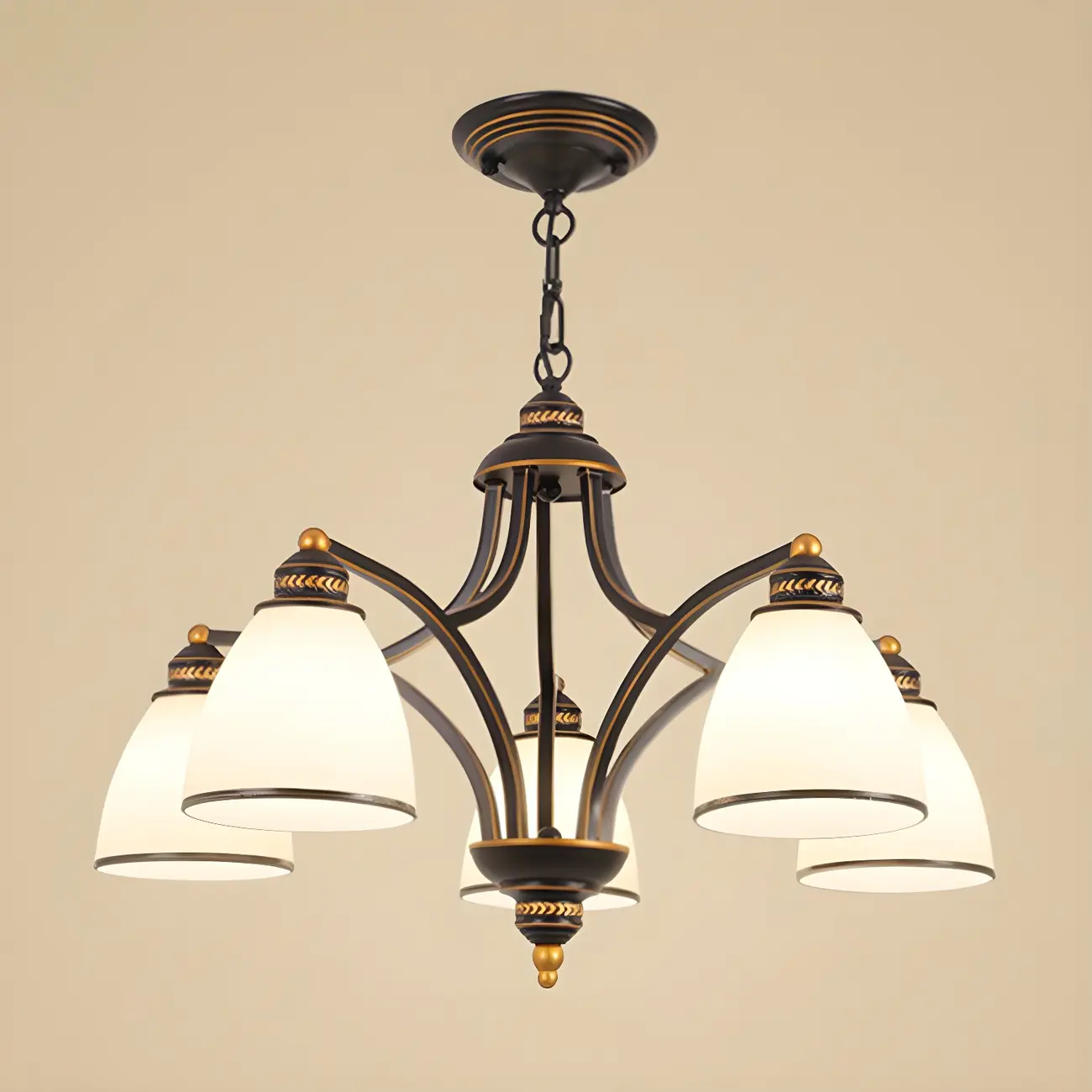 Black Glass Linear Structure Modern Chandelier | homeyfad