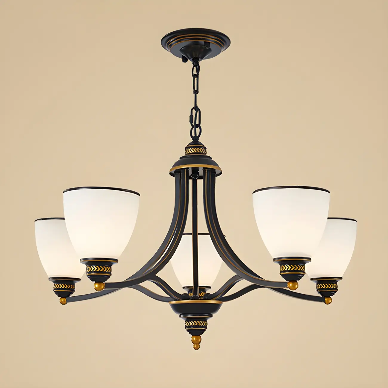 Black Glass Linear Structure Modern Chandelier | homeyfad