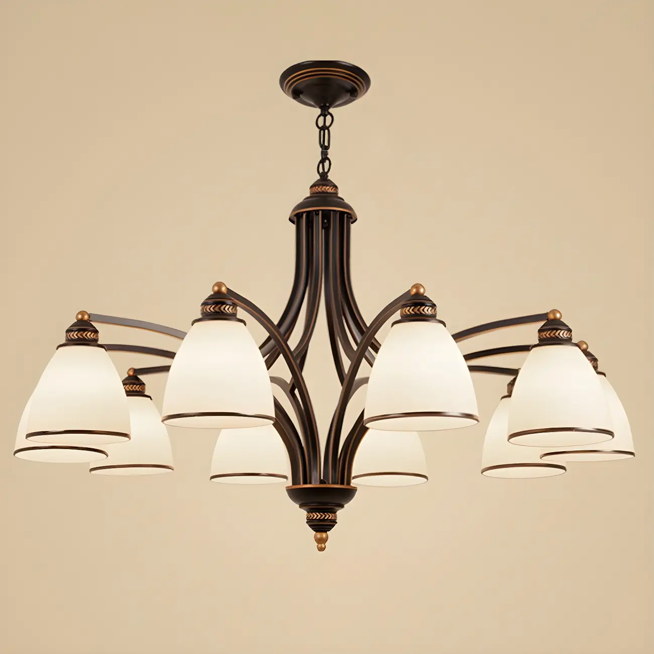 Black Glass Linear Structure Modern Chandelier | homeyfad