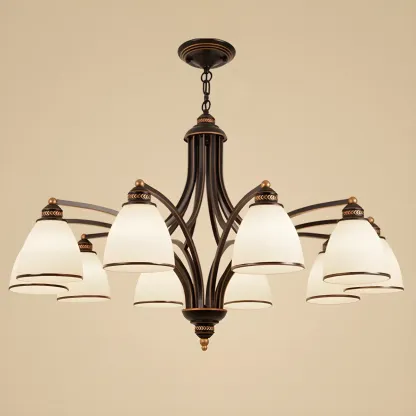 Black Glass Linear Structure Modern Chandelier