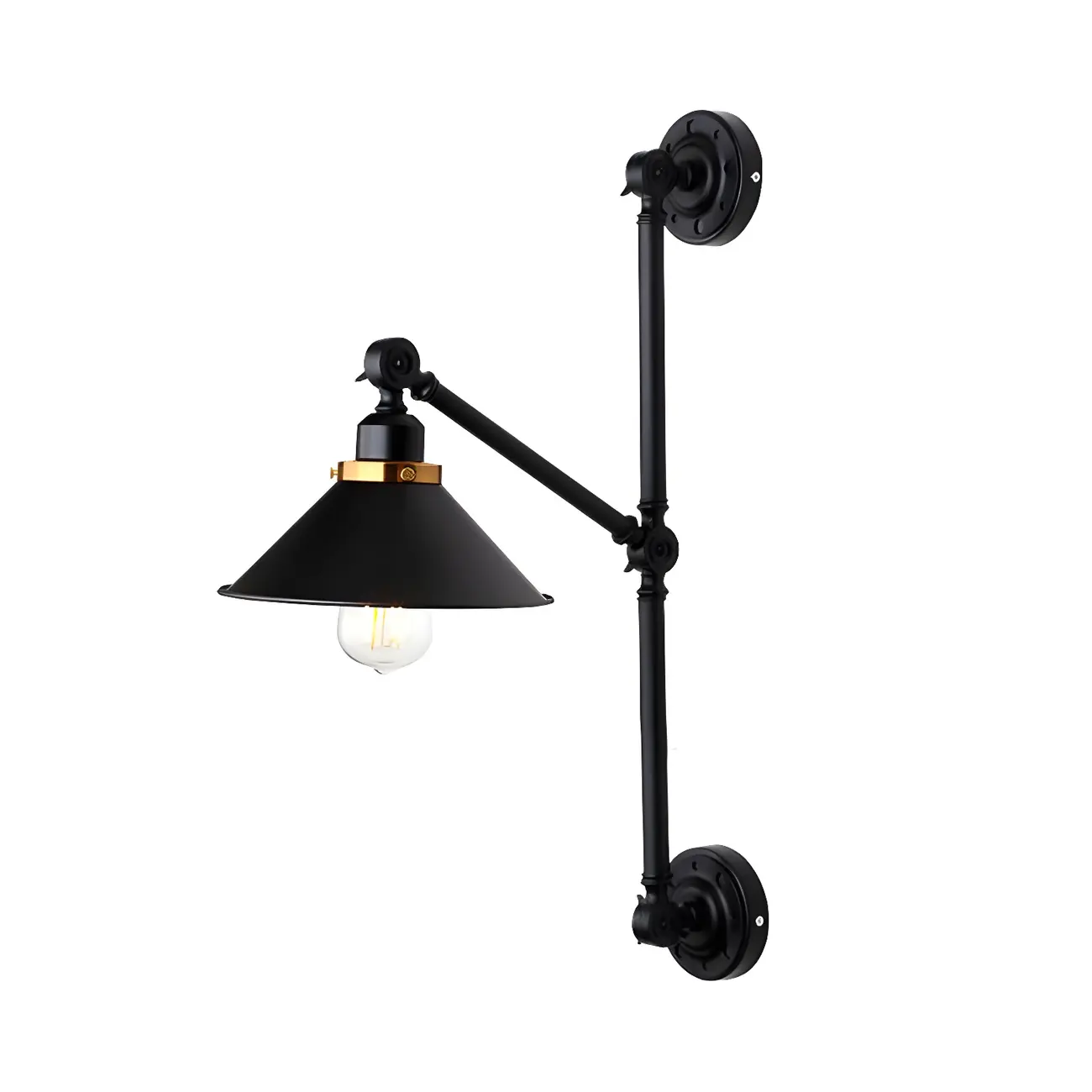 Black Metal Trestle Base Swing Arm Wall Light Image - 4 | homeyfad