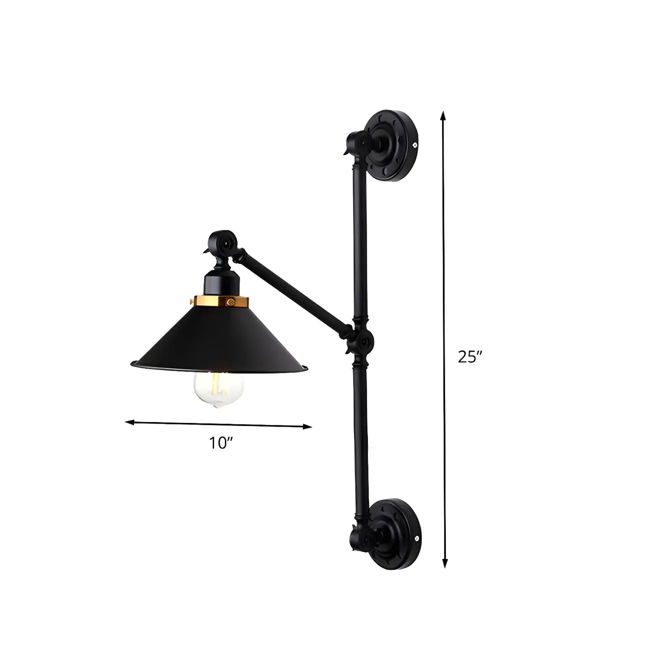 Black Metal Trestle Base Swing Arm Wall Light Image - 7 | homeyfad