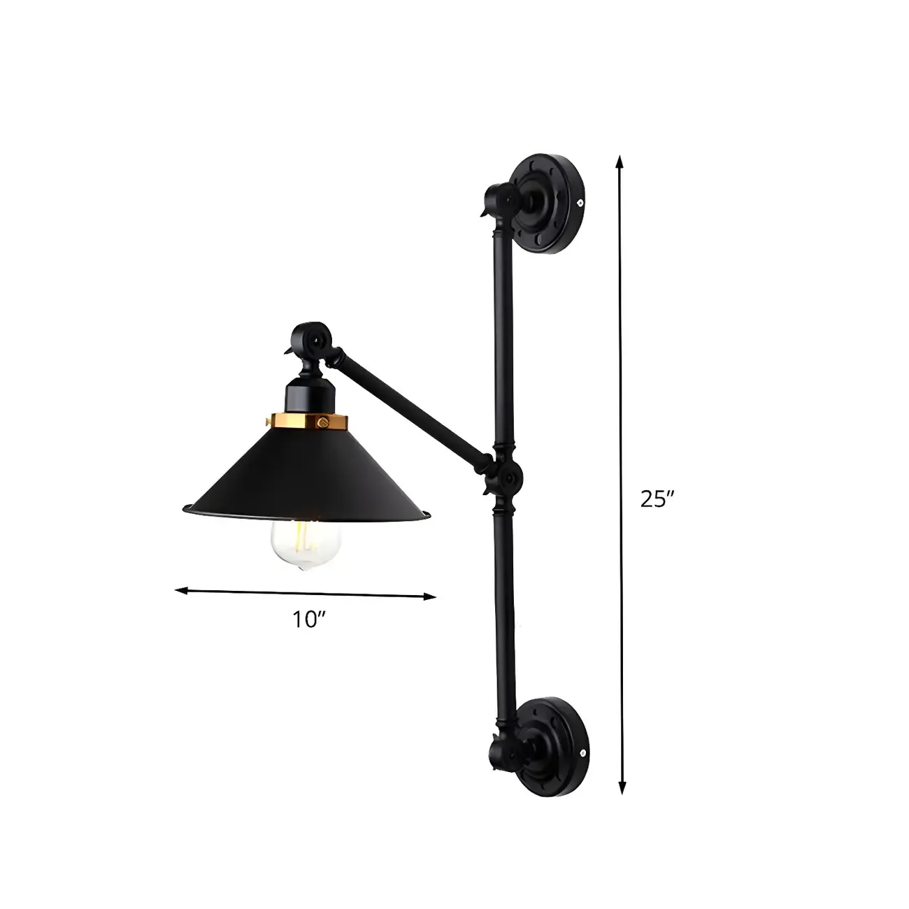 Black Metal Trestle Base Swing Arm Wall Light Image - 7