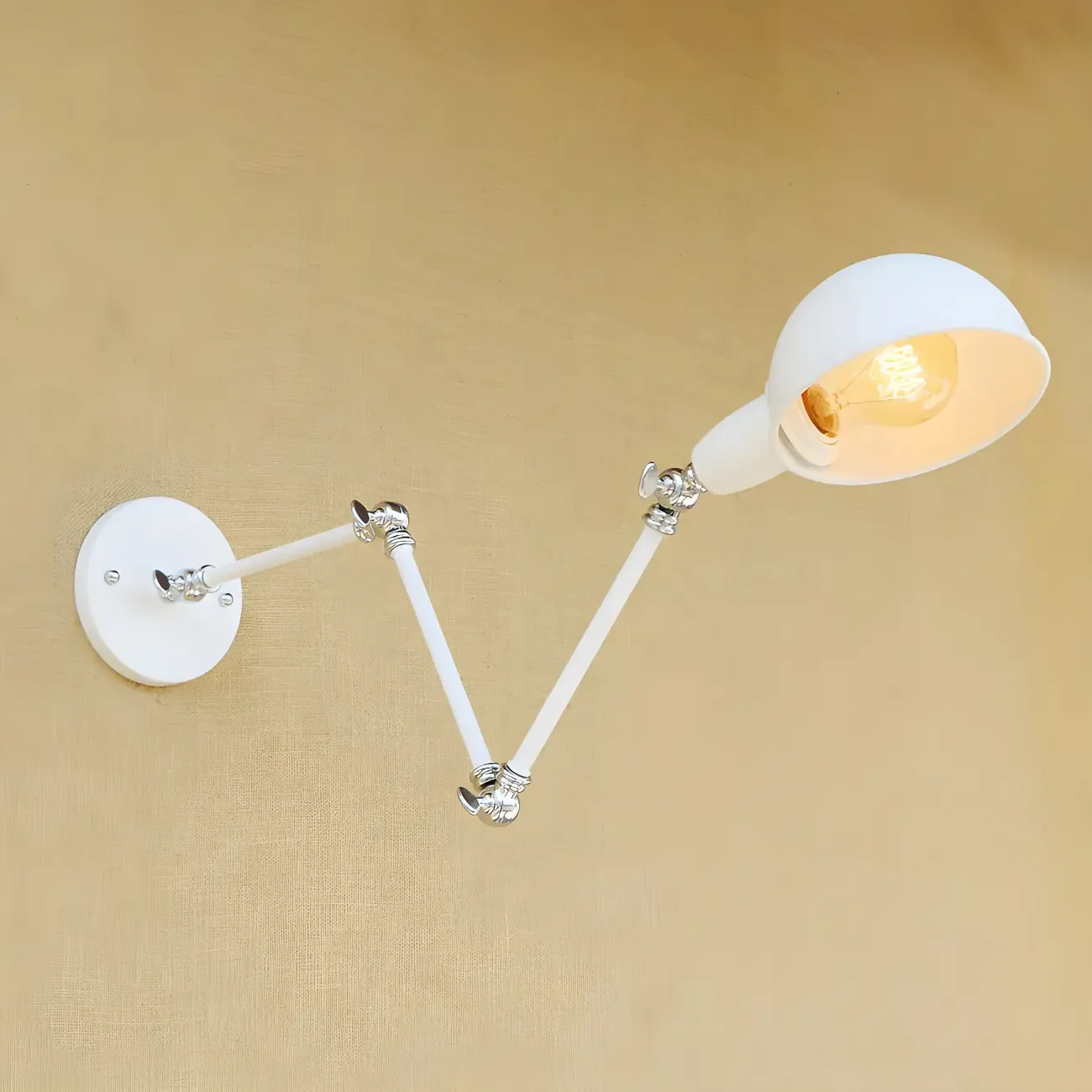Modern Swing Arm Metal Wall Light for Study Room Image - 2