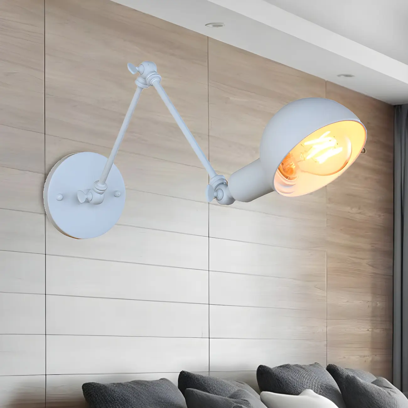 Modern Swing Arm Metal Wall Light for Study Room Image - 6 | homeyfad