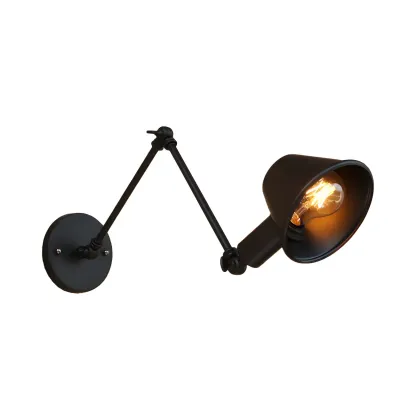 Adjustable Industrial Black  Swing Arm LED Wall Sconce