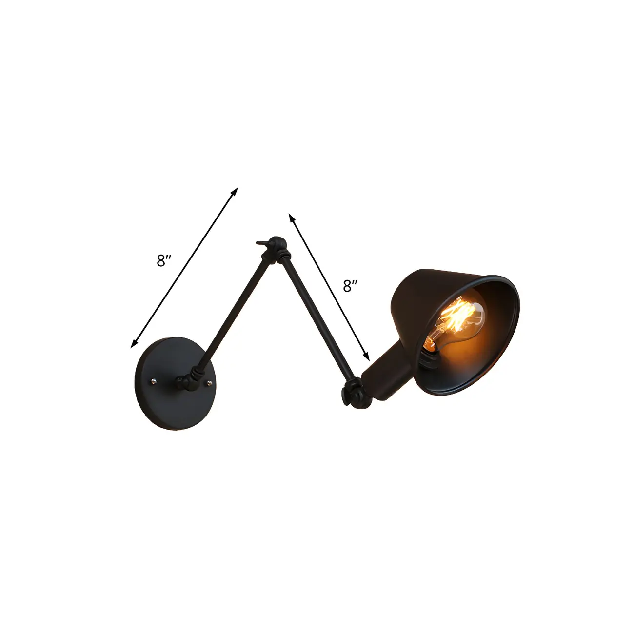 Adjustable Industrial Black  Swing Arm LED Wall Sconce | homeyfad