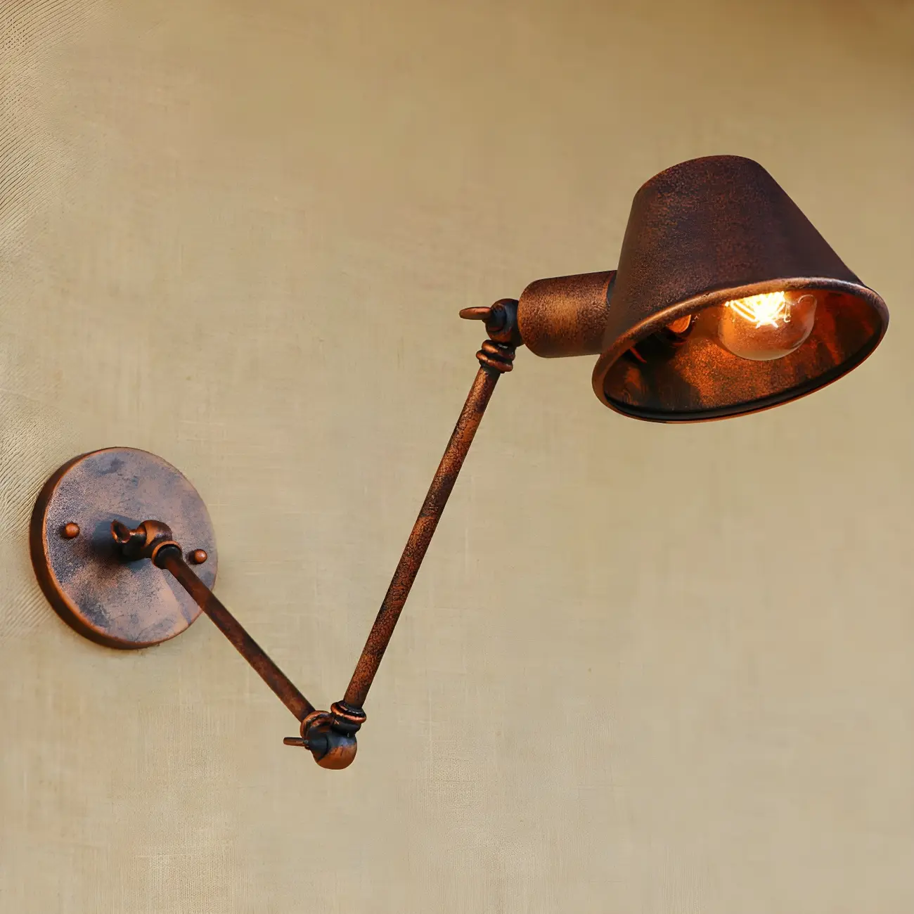 Adjustable Industrial Black  Swing Arm LED Wall Sconce | homeyfad
