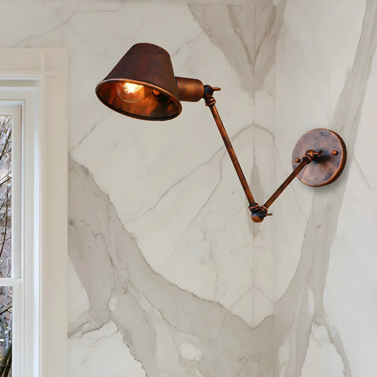 Adjustable Industrial Black  Swing Arm LED Wall Sconce | homeyfad