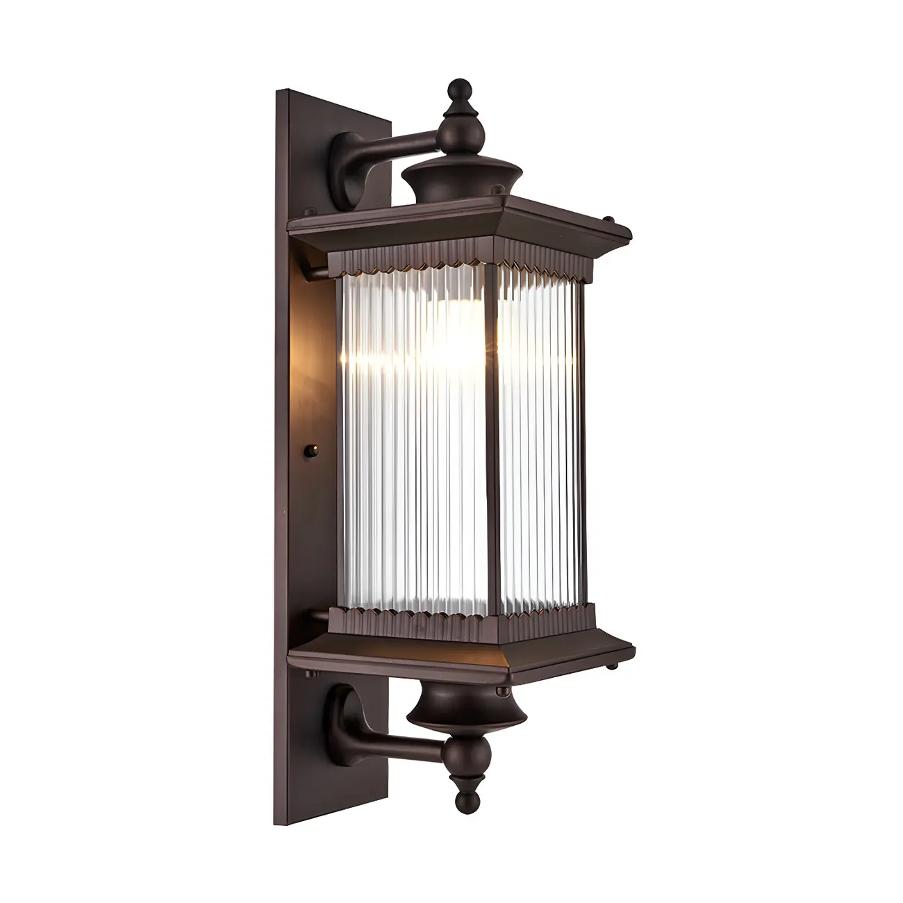 Rustic Black Metal Waterproof Outdoor Wall Lantern | homeyfad