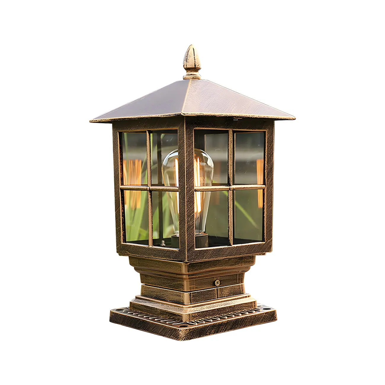 Vintage Black LED Pyramid Post Cap Lights for Garden Image - 9 | homeyfad