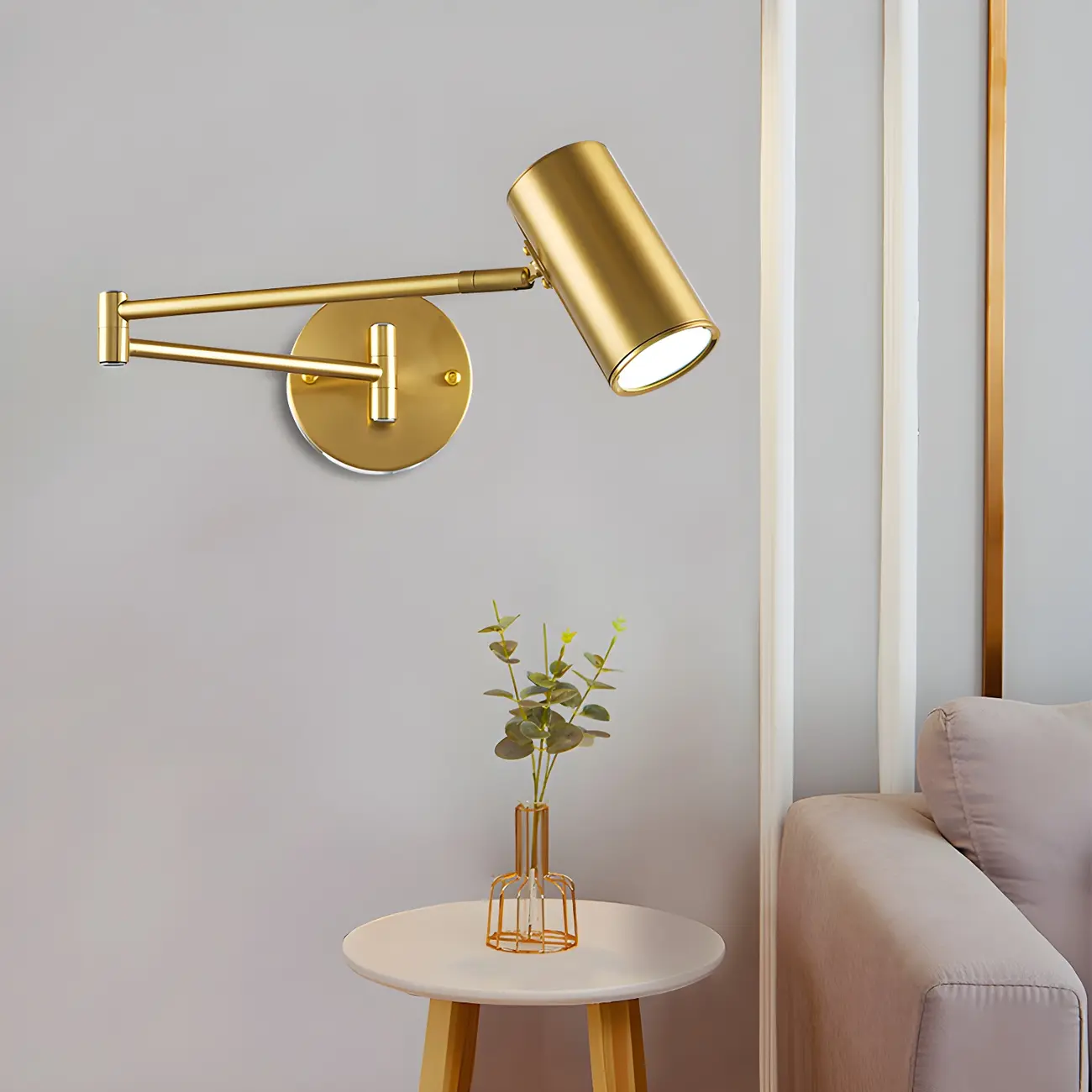 Modern Gold and Black Arm Swing Arm Wall Light Image - 1 | homeyfad