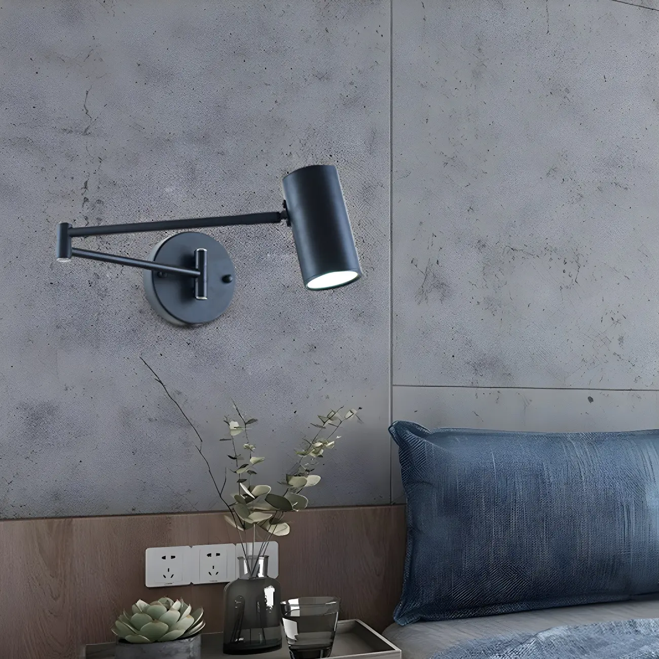 Modern Gold and Black Arm Swing Arm Wall Light Image - 6 | homeyfad