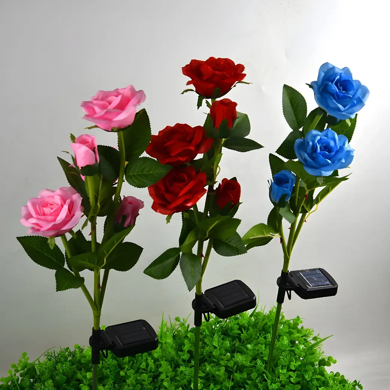 Floral Solar Stake Colorful Garden Landscape Lighting Image - 2