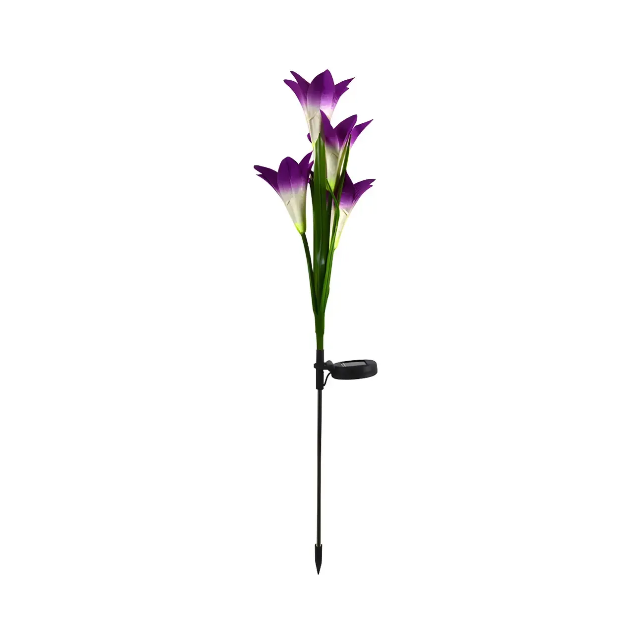 Decorative Artificial Lily Bouquet Solar Ground Landscape Lighting Image - 12