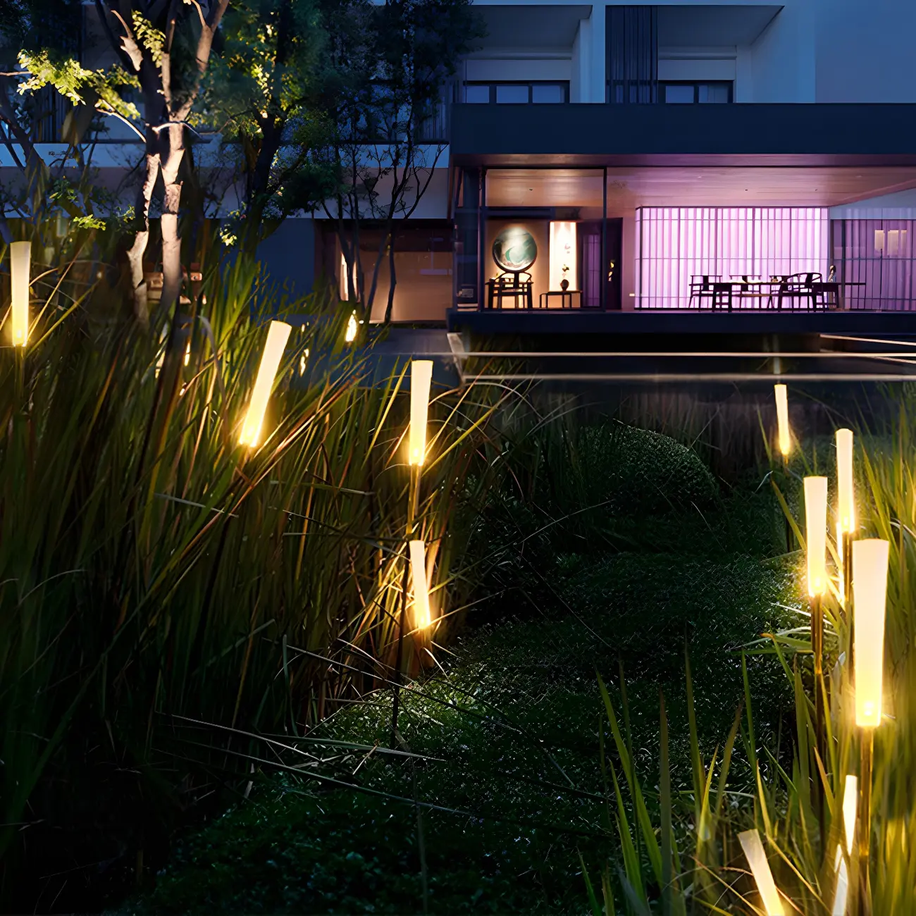 Minimalism Reed Shaped Acrylic Warm Glow Landscape Lighting Image - 4 | homeyfad