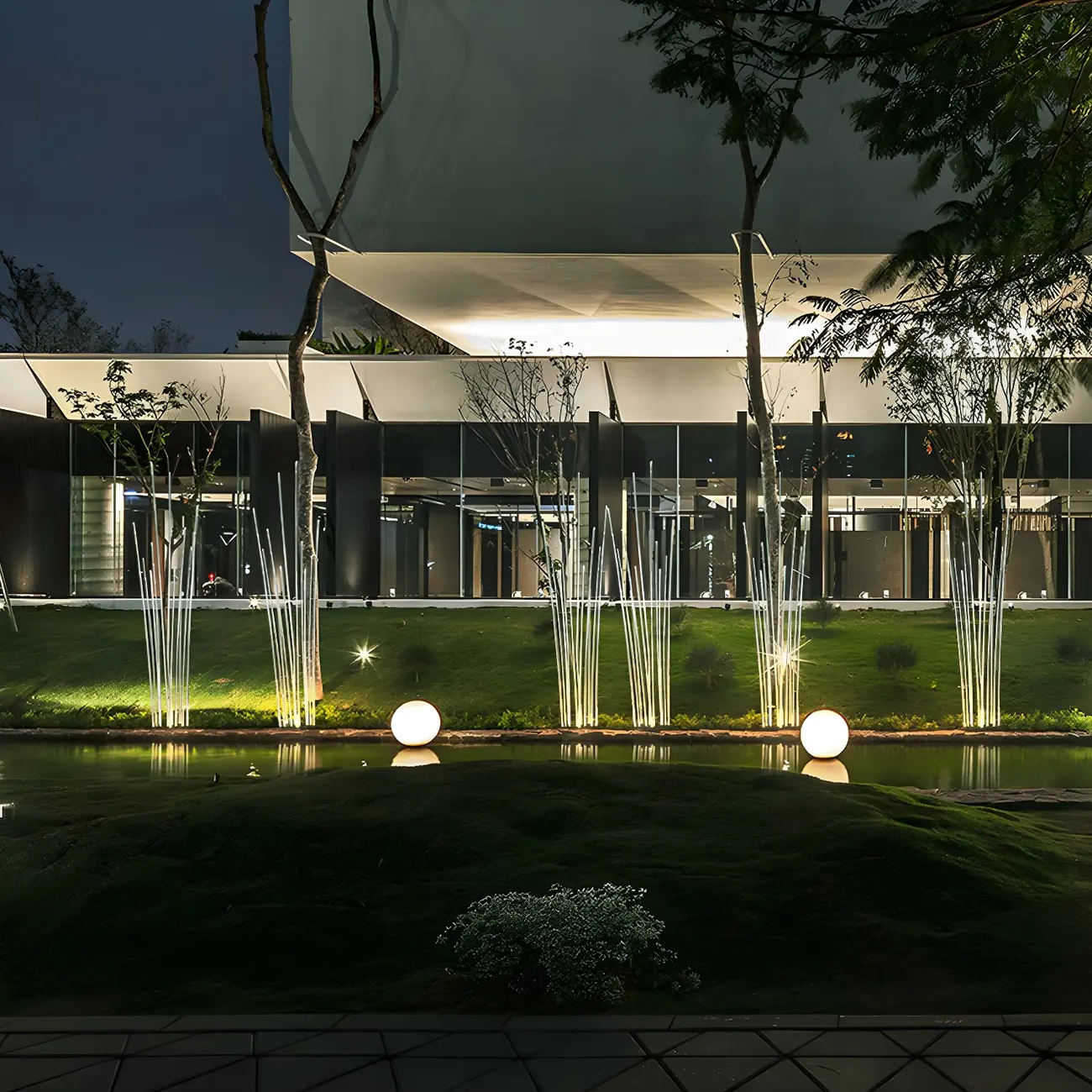 Optical Fiber Reed Minimalist LED Landscape Lighting Image - 1 | homeyfad