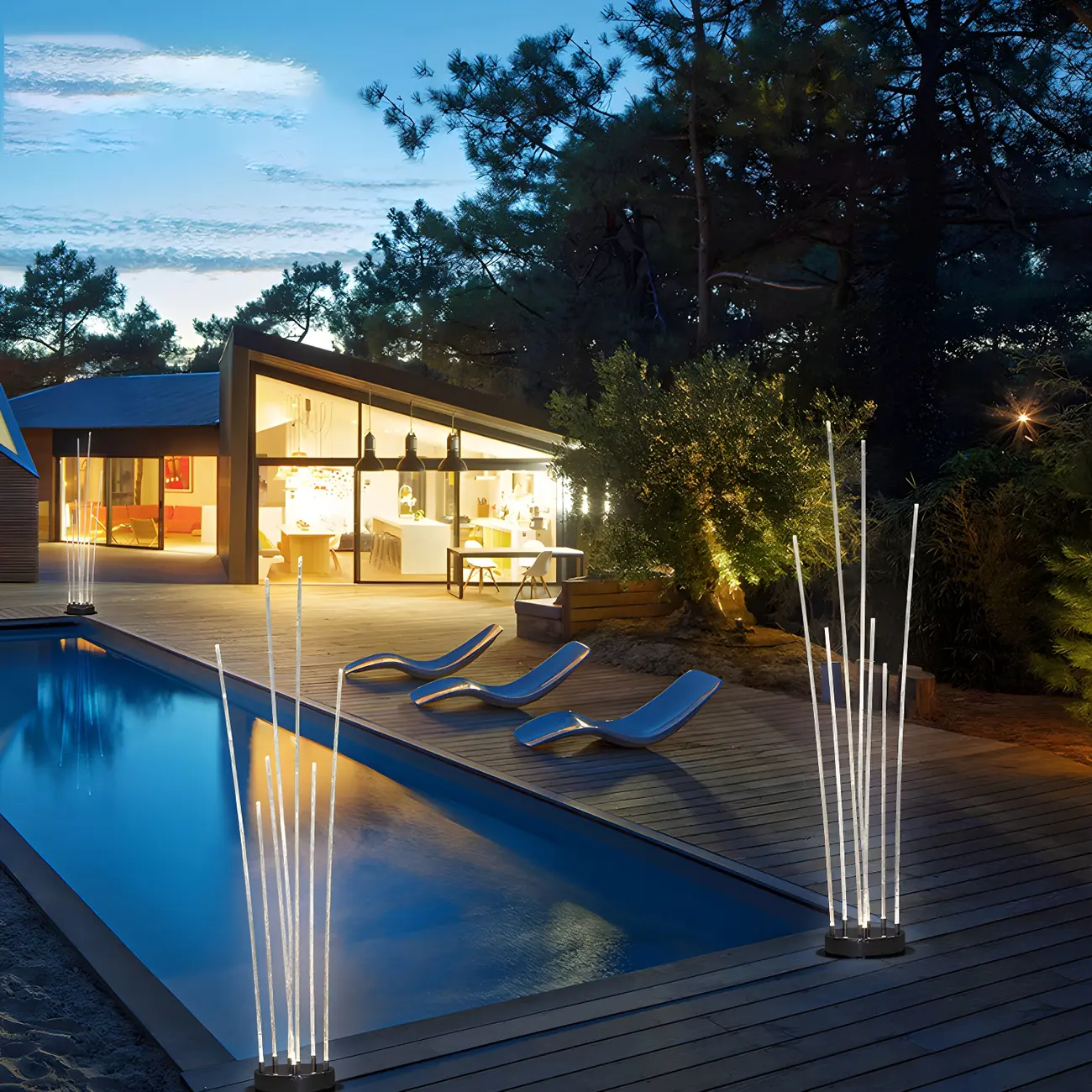 Optical Fiber Reed Minimalist LED Landscape Lighting Image - 2 | homeyfad