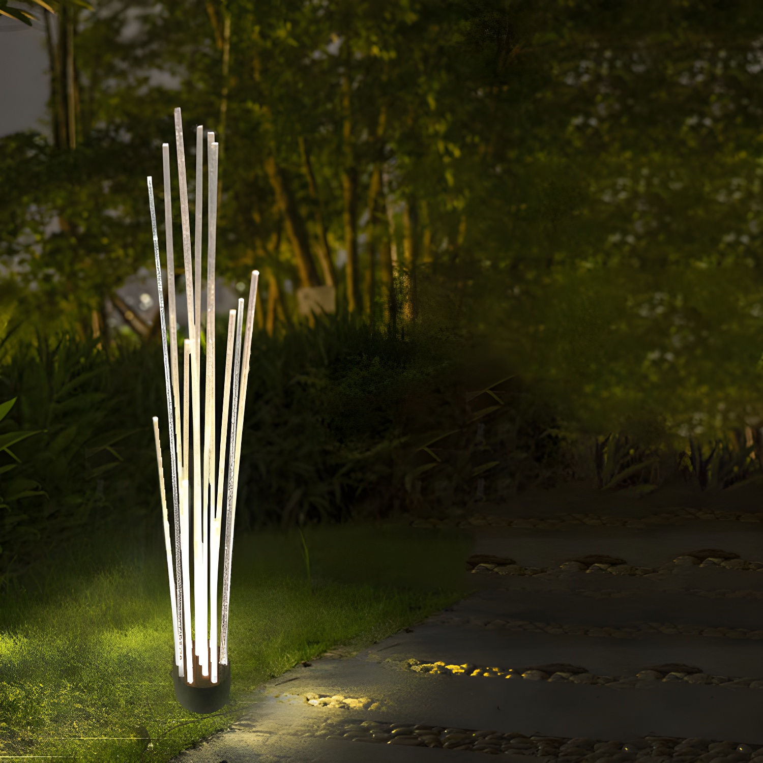 Optical Fiber Reed Minimalist LED Landscape Lighting | homeyfad