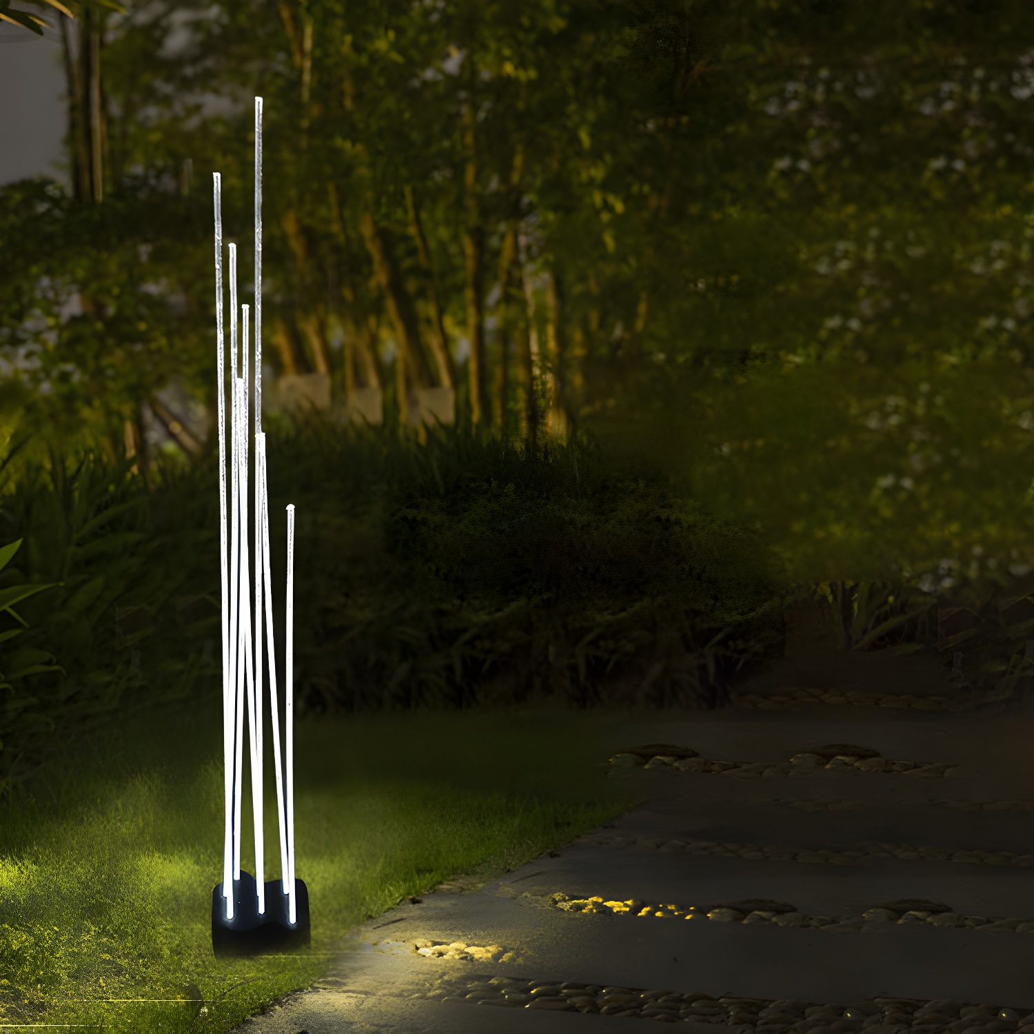 Optical Fiber Reed Minimalist LED Landscape Lighting | homeyfad