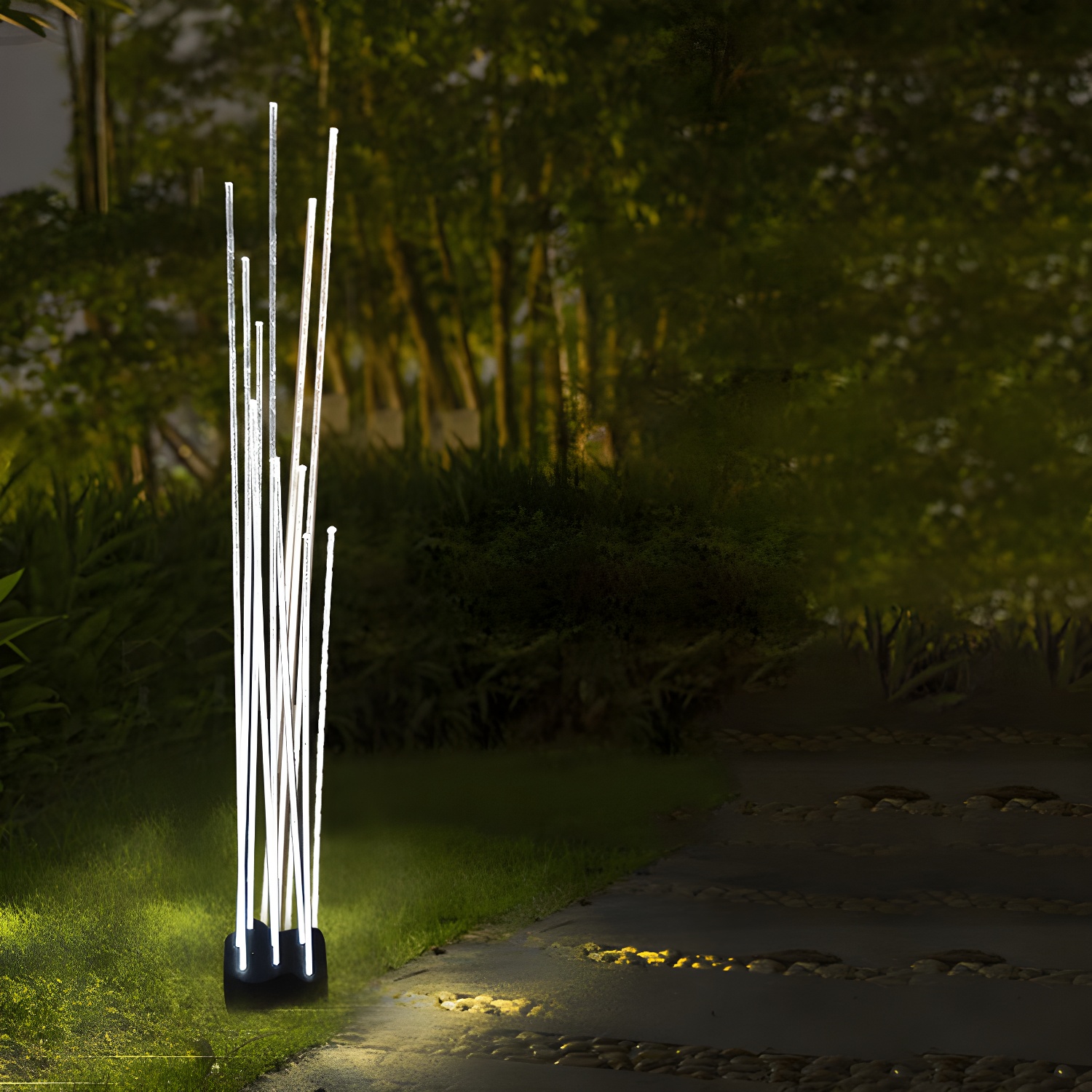 Optical Fiber Reed Minimalist LED Landscape Lighting | homeyfad