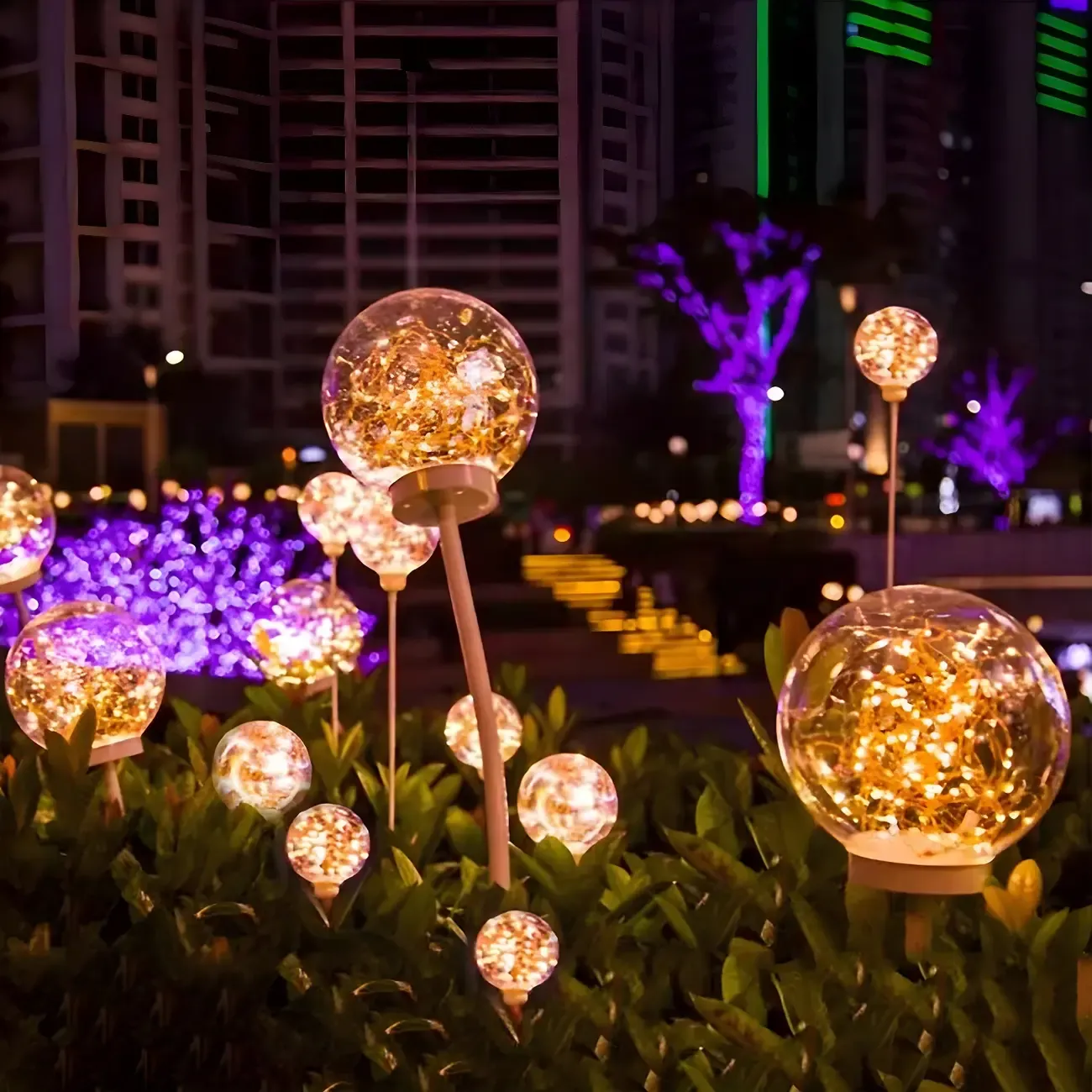 Modern Solar Globe Brightness Landscape Lighting Image - 4