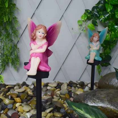 Fairy Figurine Solar Plastic Landscape Lighting Image - 1