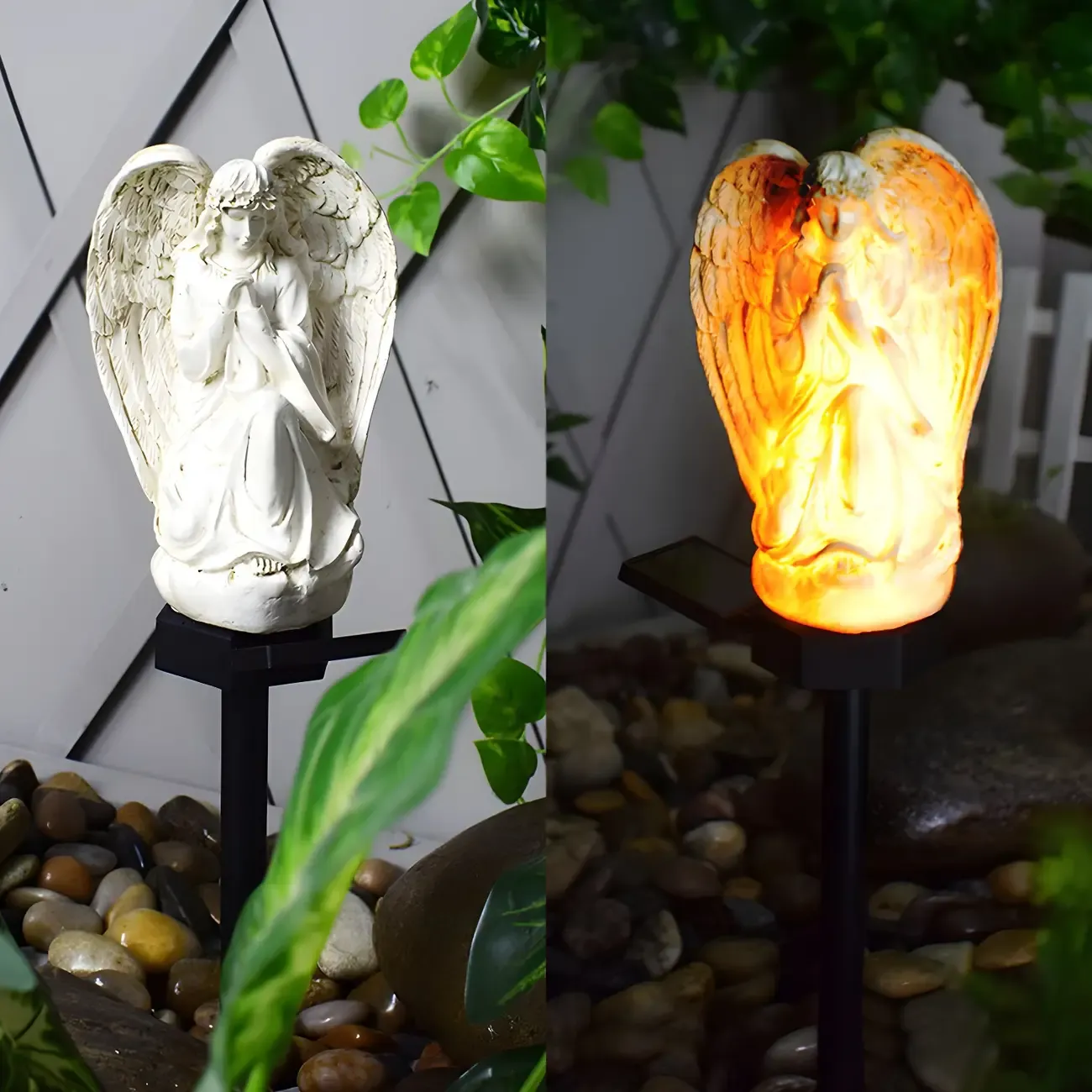 Artistic Angel Sculpture Solar Landscape Lighting Image - 2
