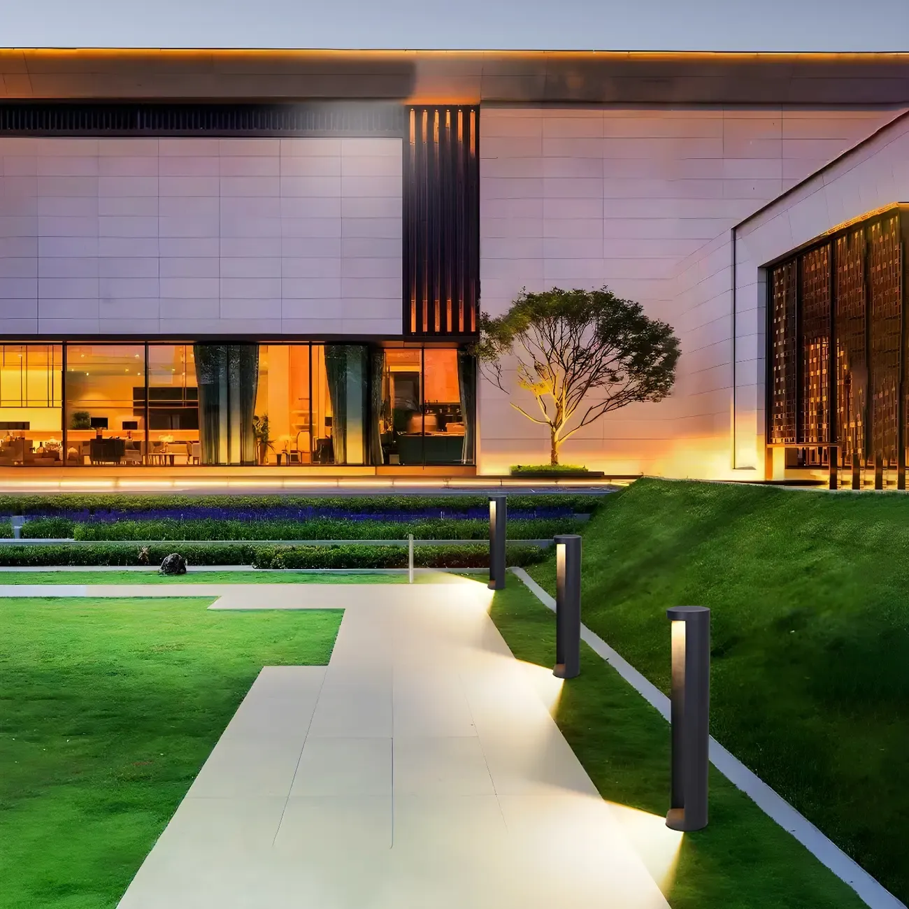 Contemporary Cylinder Solar Modern Landscape Lighting Image - 1