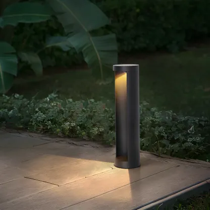 Contemporary Cylinder Solar Modern Landscape Lighting Image - 4