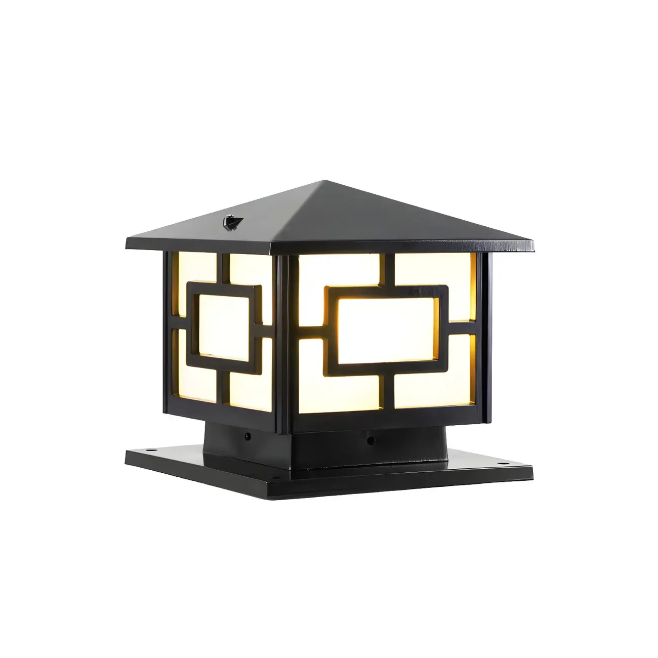Oriental Classic Bronze Metal Solar Outdoor Post Lights Image - 5
