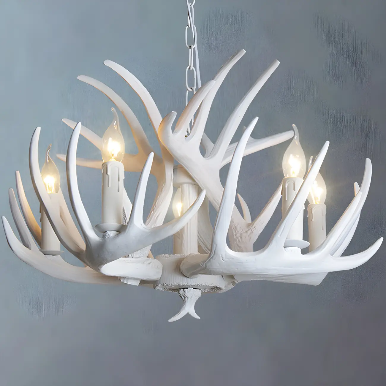 Rustic Antler Chandelier Resin Unique Living Room Lighting Image - 7 | homeyfad