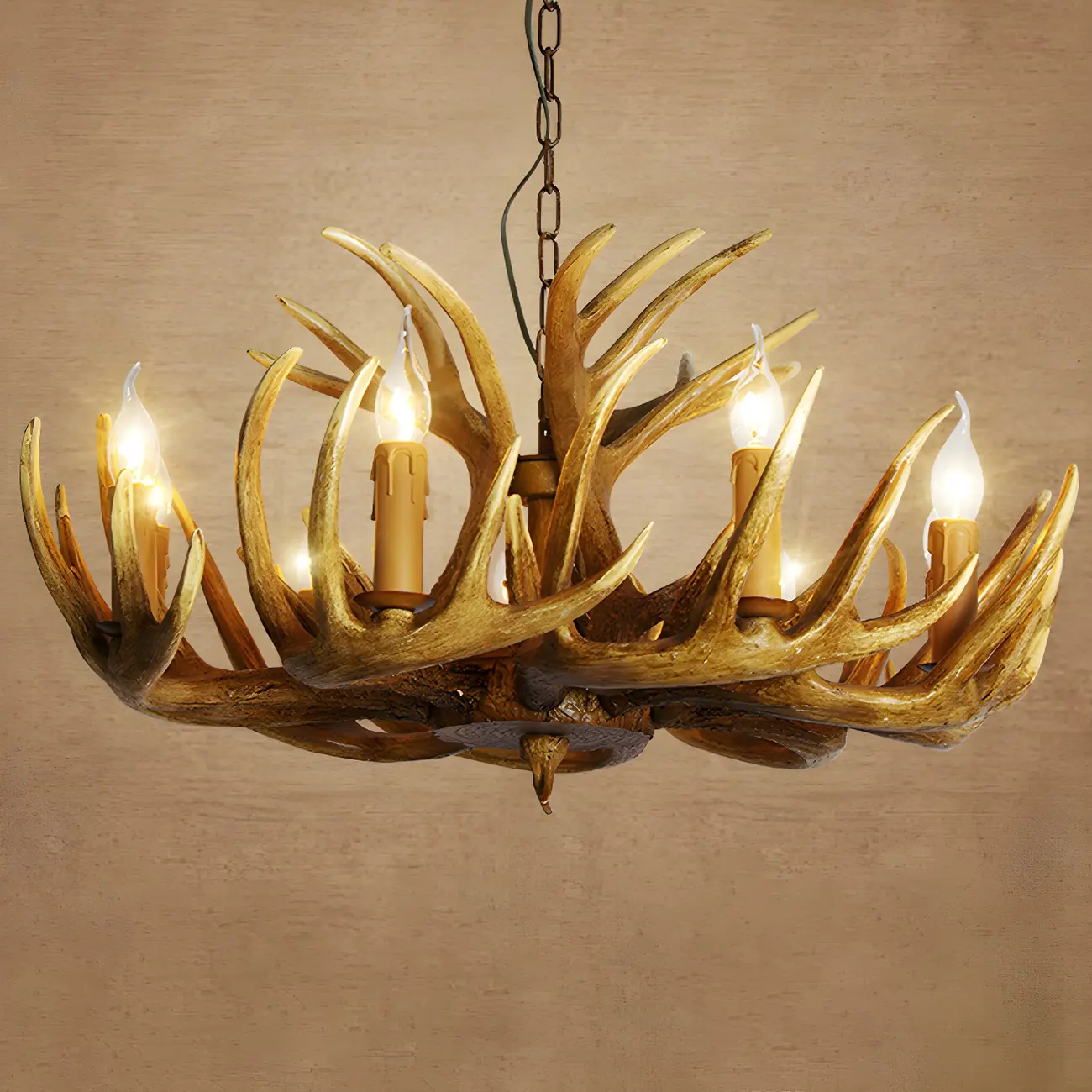 Rustic Antler Chandelier Resin Unique Living Room Lighting Image - 12 | homeyfad