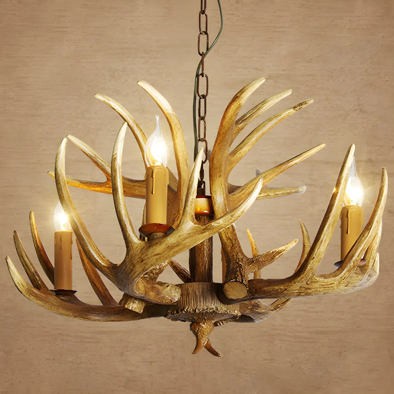 Rustic Antler Chandelier Resin Unique Living Room Lighting Image - 14 | homeyfad