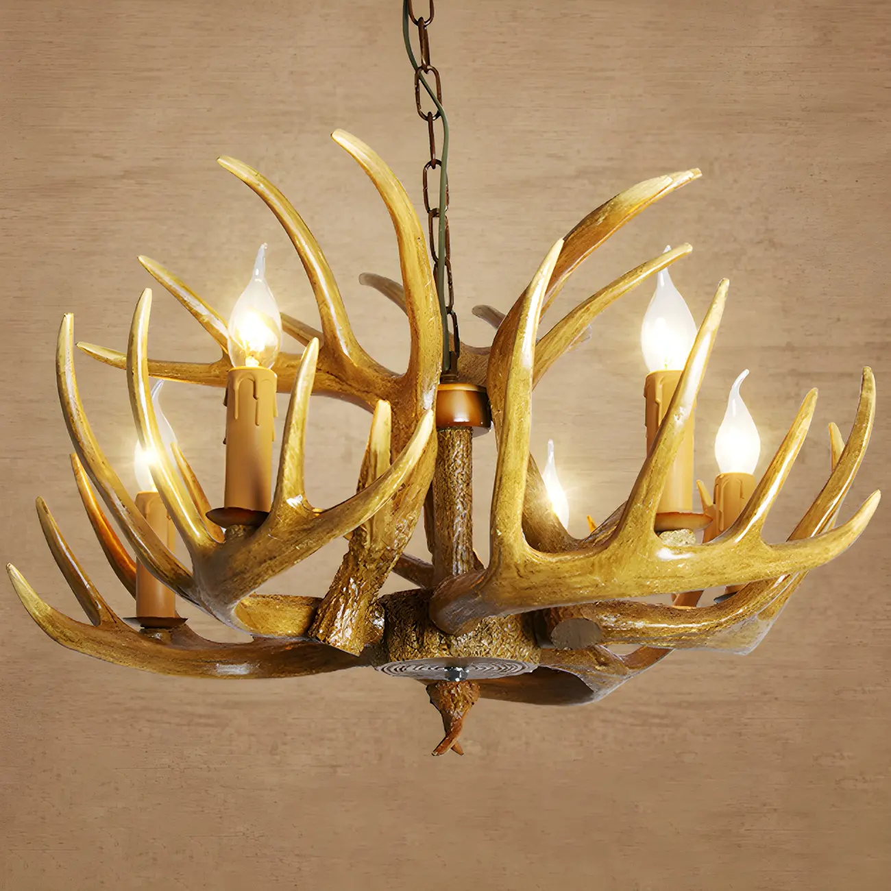 Rustic Antler Chandelier Resin Unique Living Room Lighting Image - 15 | homeyfad