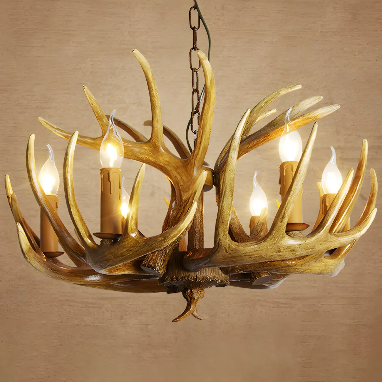 Rustic Antler Chandelier Resin Unique Living Room Lighting Image - 16 | homeyfad