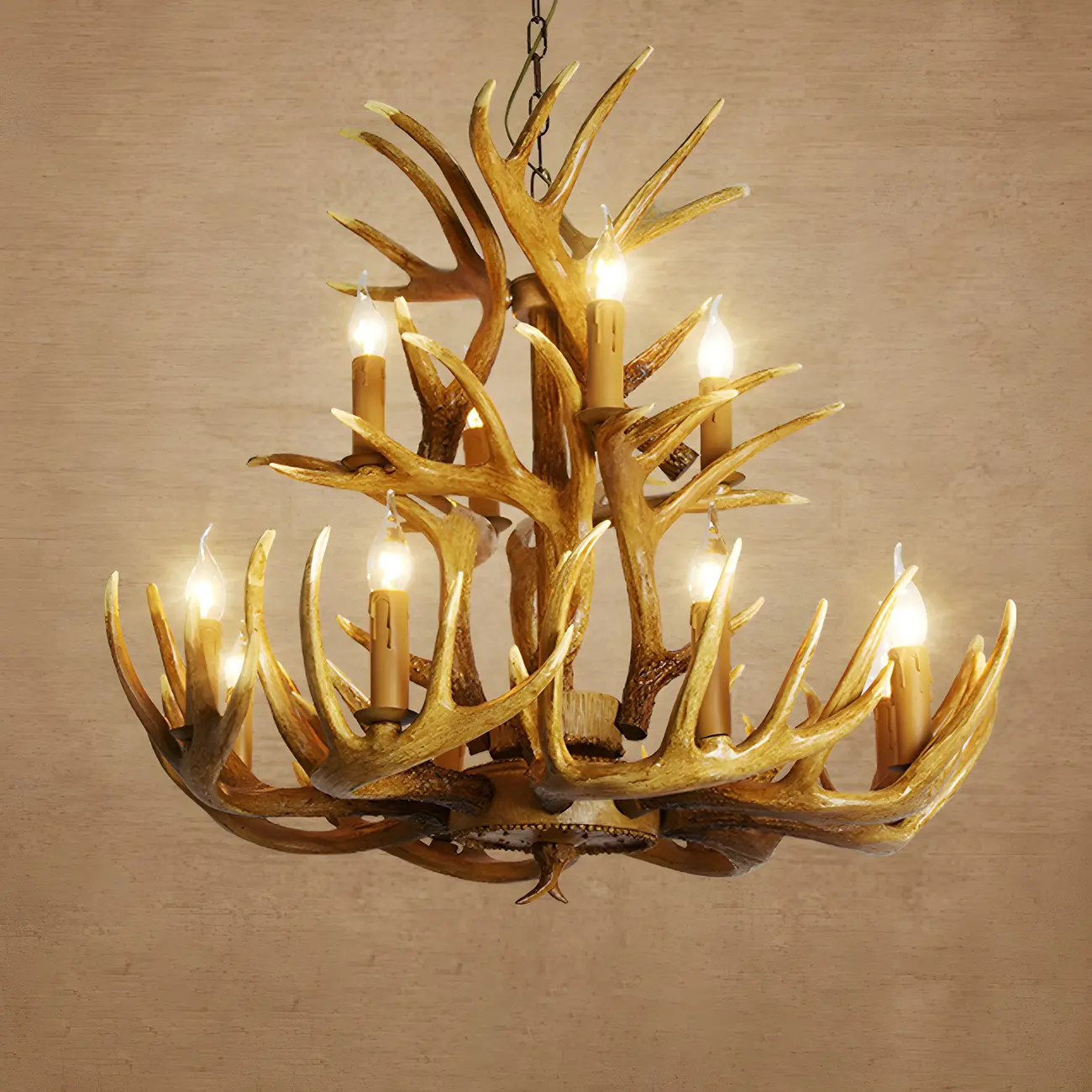 Rustic Antler Chandelier Resin Unique Living Room Lighting Image - 18 | homeyfad