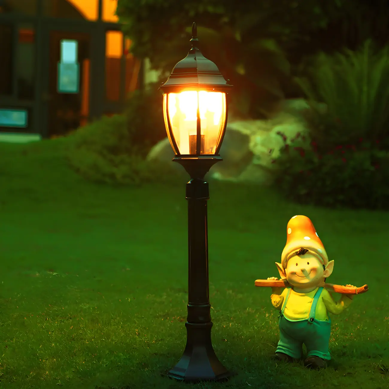 Vintage Post Lantern Durable Metal Landscape Lighting Image - 4 | homeyfad