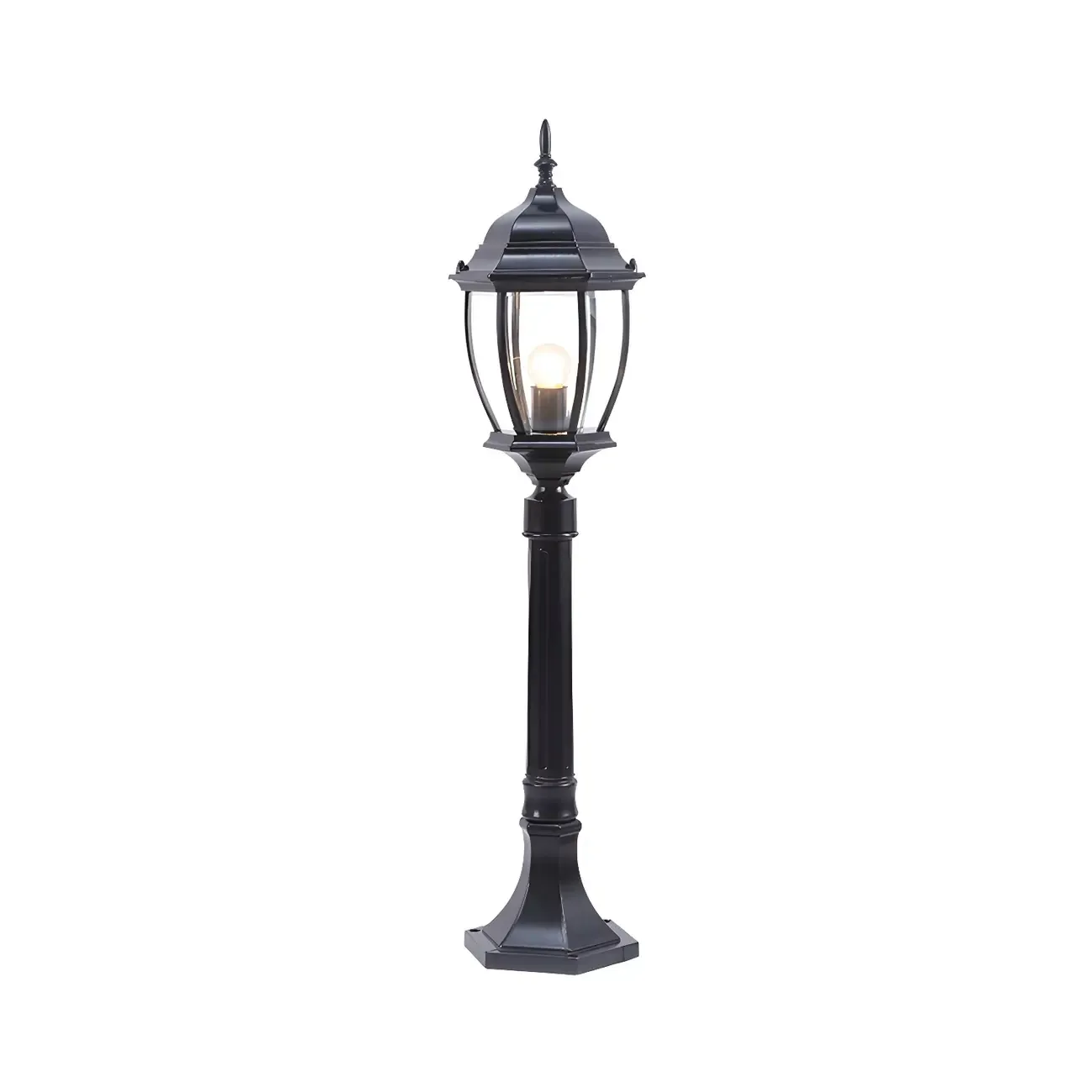 Vintage Post Lantern Durable Metal Landscape Lighting Image - 5