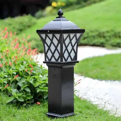 Vintage Flared Outdoor Column Landscape Lighting Image - 2