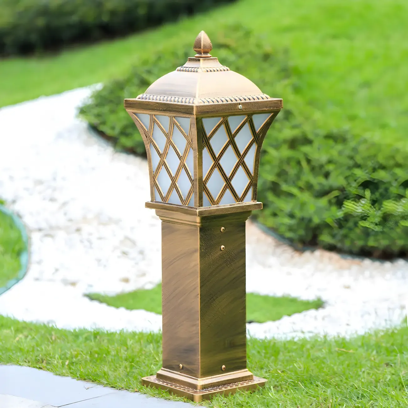 Vintage Flared Outdoor Column Landscape Lighting Image - 3