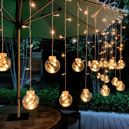 Modern Globe 11.4ft Solar Outdoor String Light Image - 1