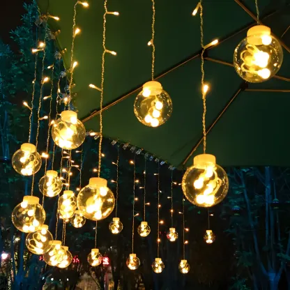 Modern Globe 11.4ft Solar Outdoor String Light Image - 2