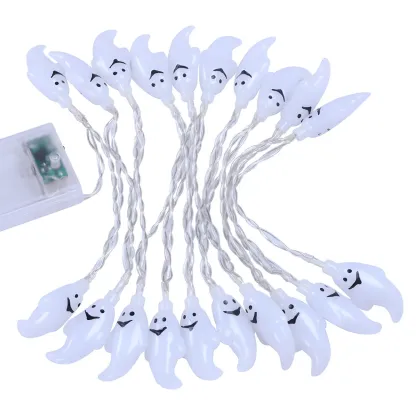 White Ghost Colorful Battery LED String Light Image - 5